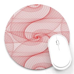 Red Pattern Abstract Background Round Mousepads by Sapixe