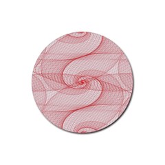 Red Pattern Abstract Background Rubber Round Coaster (4 Pack)  by Sapixe