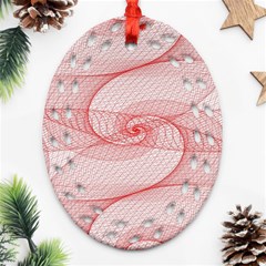 Red Pattern Abstract Background Oval Filigree Ornament (two Sides) by Sapixe