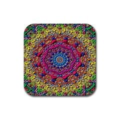 Background Fractals Surreal Design Rubber Coaster (square)  by Sapixe