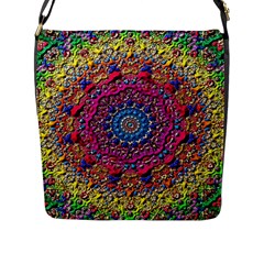 Background Fractals Surreal Design Flap Messenger Bag (l)  by Sapixe