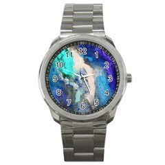 Blue Sensations Sport Metal Watch by Art2City