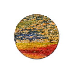 The Framework Drawing Color Texture Rubber Coaster (round)  by Sapixe