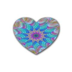 Fractal Curve Decor Twist Twirl Rubber Coaster (heart) 