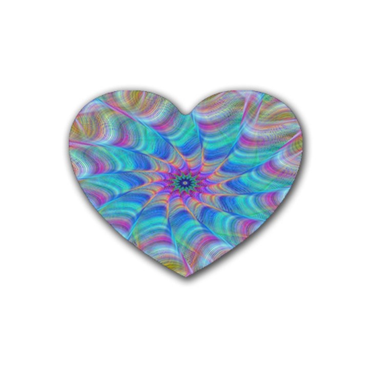 Fractal Curve Decor Twist Twirl Rubber Coaster (Heart) 