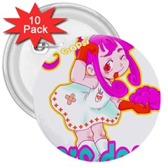 Oopsi 3  Buttons (10 Pack)  by psychodeliciashop