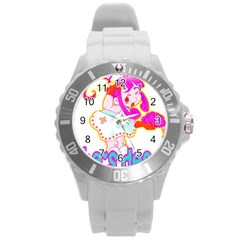 Oopsi Round Plastic Sport Watch (l) by psychodeliciashop