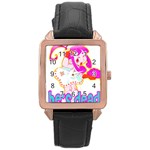 Oopsi Rose Gold Leather Watch  Front