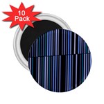 Shades of Blue Stripes Striped Pattern 2.25  Magnets (10 pack)  Front