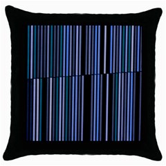 Shades Of Blue Stripes Striped Pattern Throw Pillow Case (black) by yoursparklingshop