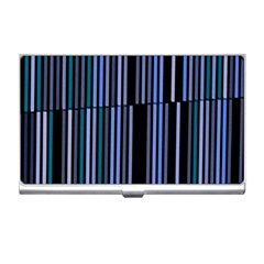 Shades Of Blue Stripes Striped Pattern Business Card Holders by yoursparklingshop