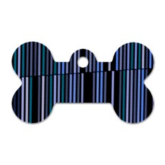 Shades Of Blue Stripes Striped Pattern Dog Tag Bone (two Sides) by yoursparklingshop