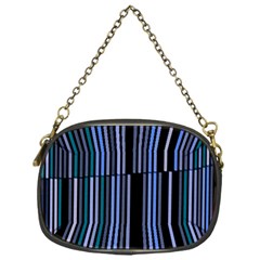 Shades Of Blue Stripes Striped Pattern Chain Purses (one Side)  by yoursparklingshop