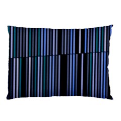 Shades Of Blue Stripes Striped Pattern Pillow Case by yoursparklingshop