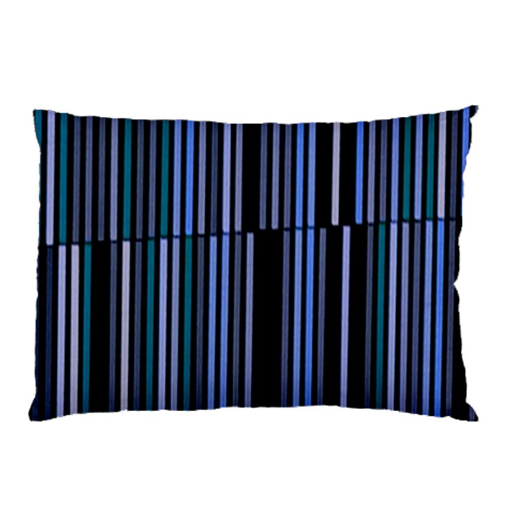 Shades of Blue Stripes Striped Pattern Pillow Case