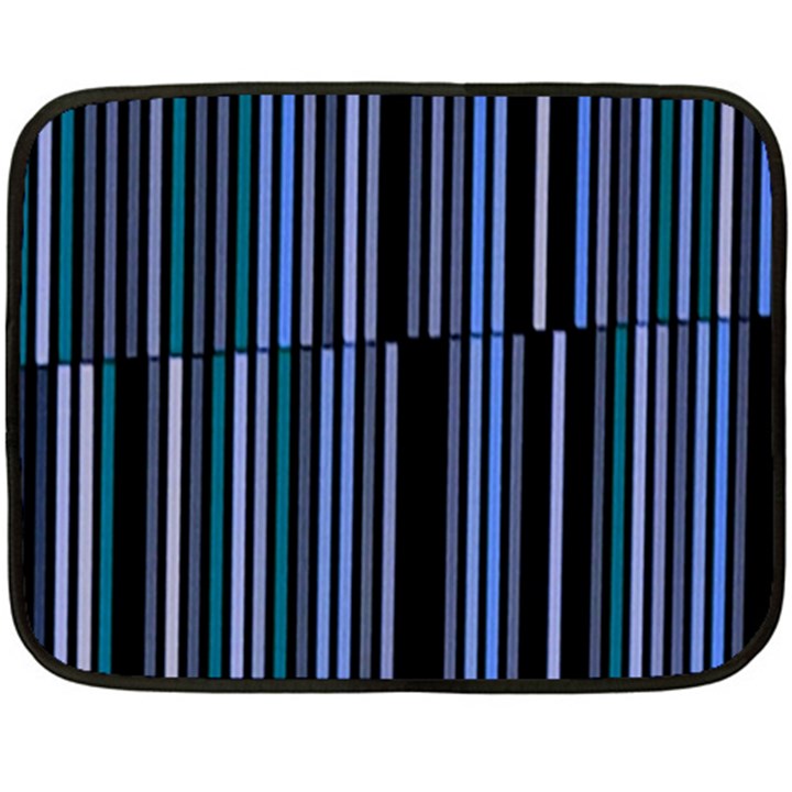 Shades of Blue Stripes Striped Pattern Double Sided Fleece Blanket (Mini) 