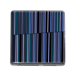 Shades Of Blue Stripes Striped Pattern Memory Card Reader (square) by yoursparklingshop