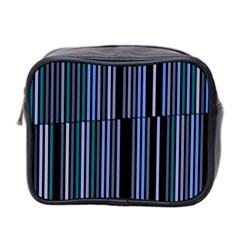 Shades Of Blue Stripes Striped Pattern Mini Toiletries Bag 2-side by yoursparklingshop