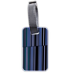 Shades Of Blue Stripes Striped Pattern Luggage Tags (two Sides) by yoursparklingshop