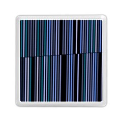 Shades Of Blue Stripes Striped Pattern Memory Card Reader (square)  by yoursparklingshop