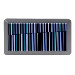 Shades Of Blue Stripes Striped Pattern Memory Card Reader (mini) by yoursparklingshop