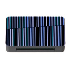 Shades Of Blue Stripes Striped Pattern Memory Card Reader With Cf by yoursparklingshop