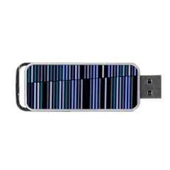 Shades Of Blue Stripes Striped Pattern Portable Usb Flash (one Side) by yoursparklingshop