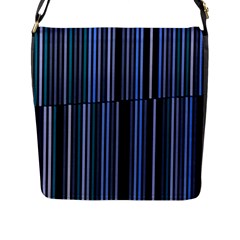 Shades Of Blue Stripes Striped Pattern Flap Messenger Bag (l)  by yoursparklingshop