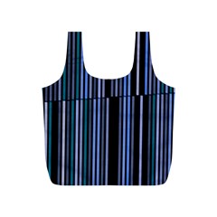 Shades Of Blue Stripes Striped Pattern Full Print Recycle Bags (s)  by yoursparklingshop