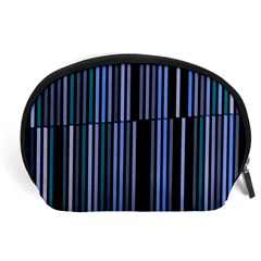 Shades Of Blue Stripes Striped Pattern Accessory Pouches (large)  by yoursparklingshop