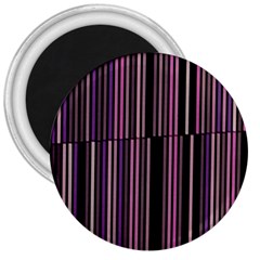 Shades Of Pink And Black Striped Pattern 3  Magnets by yoursparklingshop