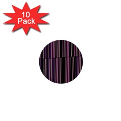 Shades Of Pink And Black Striped Pattern 1  Mini Buttons (10 Pack)  by yoursparklingshop