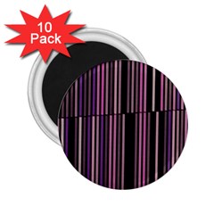 Shades Of Pink And Black Striped Pattern 2 25  Magnets (10 Pack)  by yoursparklingshop