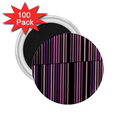 Shades Of Pink And Black Striped Pattern 2 25  Magnets (100 Pack)  by yoursparklingshop