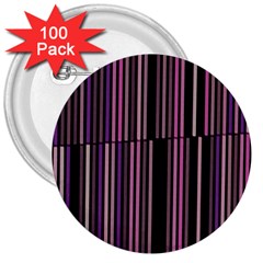 Shades Of Pink And Black Striped Pattern 3  Buttons (100 Pack)  by yoursparklingshop