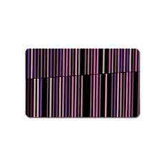 Shades Of Pink And Black Striped Pattern Magnet (name Card) by yoursparklingshop