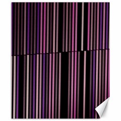 Shades Of Pink And Black Striped Pattern Canvas 8  X 10  by yoursparklingshop