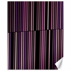 Shades Of Pink And Black Striped Pattern Canvas 16  X 20   by yoursparklingshop