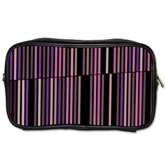 Shades Of Pink And Black Striped Pattern Toiletries Bags 2-side by yoursparklingshop