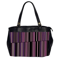 Shades Of Pink And Black Striped Pattern Office Handbags (2 Sides)  by yoursparklingshop