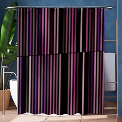 Shades Of Pink And Black Striped Pattern Shower Curtain 60  X 72  (medium)  by yoursparklingshop