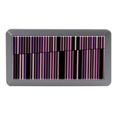 Shades Of Pink And Black Striped Pattern Memory Card Reader (mini) by yoursparklingshop