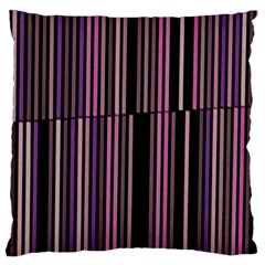 Shades Of Pink And Black Striped Pattern Large Cushion Case (one Side) by yoursparklingshop