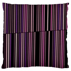 Shades Of Pink And Black Striped Pattern Standard Flano Cushion Case (one Side) by yoursparklingshop