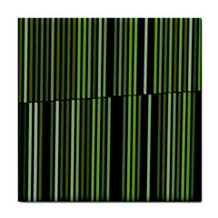 Shades Of Green Stripes Striped Pattern Tile Coasters by yoursparklingshop