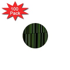 Shades Of Green Stripes Striped Pattern 1  Mini Buttons (100 Pack)  by yoursparklingshop