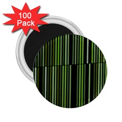 Shades Of Green Stripes Striped Pattern 2 25  Magnets (100 Pack)  by yoursparklingshop