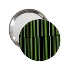 Shades Of Green Stripes Striped Pattern 2 25  Handbag Mirrors by yoursparklingshop