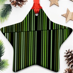 Shades Of Green Stripes Striped Pattern Star Ornament (two Sides) by yoursparklingshop