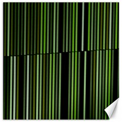 Shades Of Green Stripes Striped Pattern Canvas 20  X 20   by yoursparklingshop